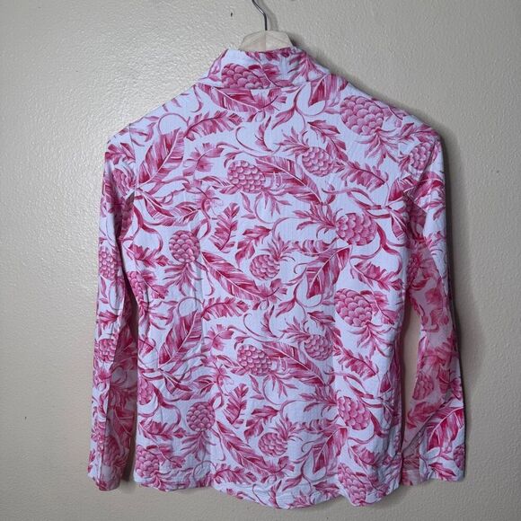 Ibkul Shirt Women Medium Pink Long Sleeve Zip Mock Neck UPF 50 Golf Performance - Picture 5 of 7